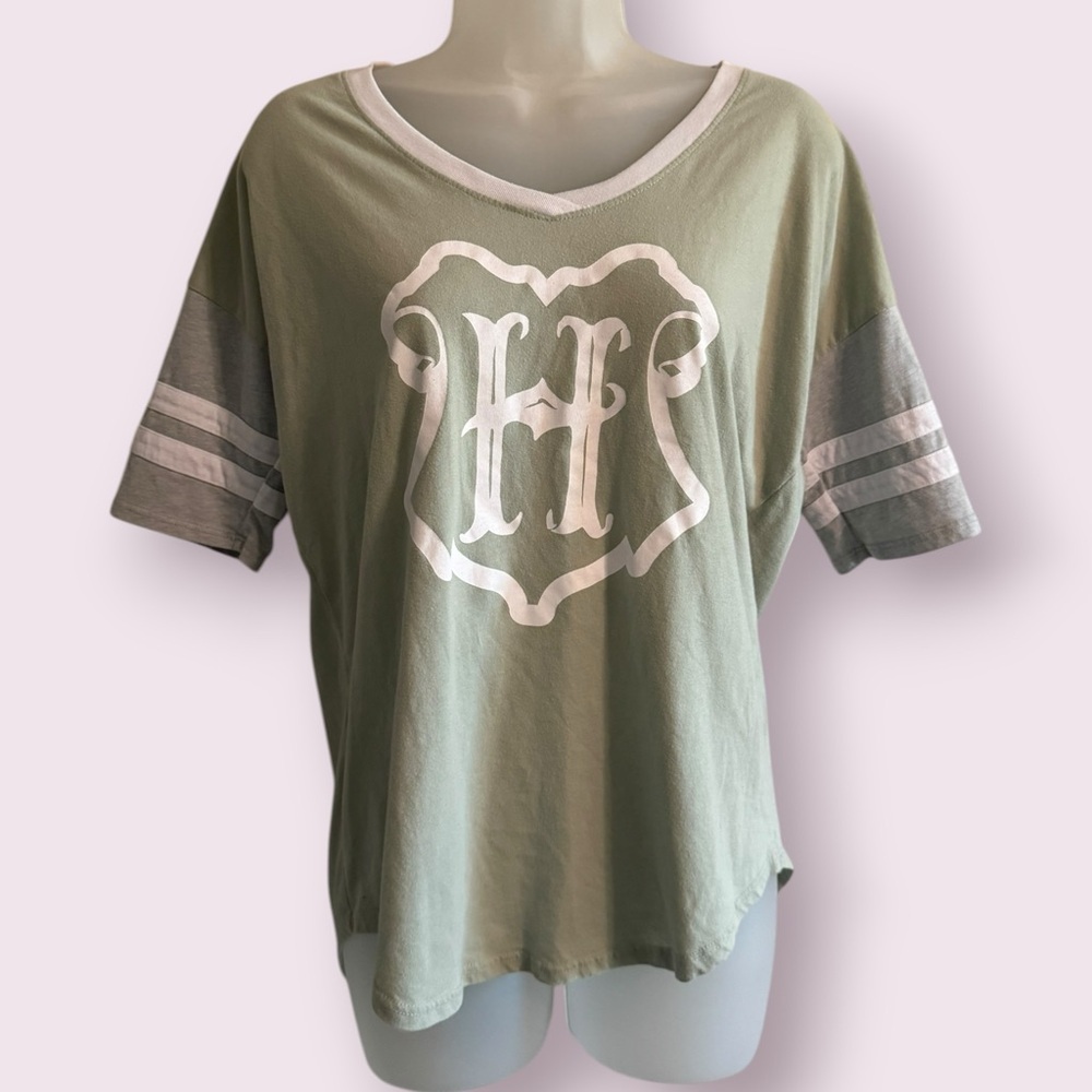 Harry Potter Green Varsity Graphic Tee Short Sleeve Size M